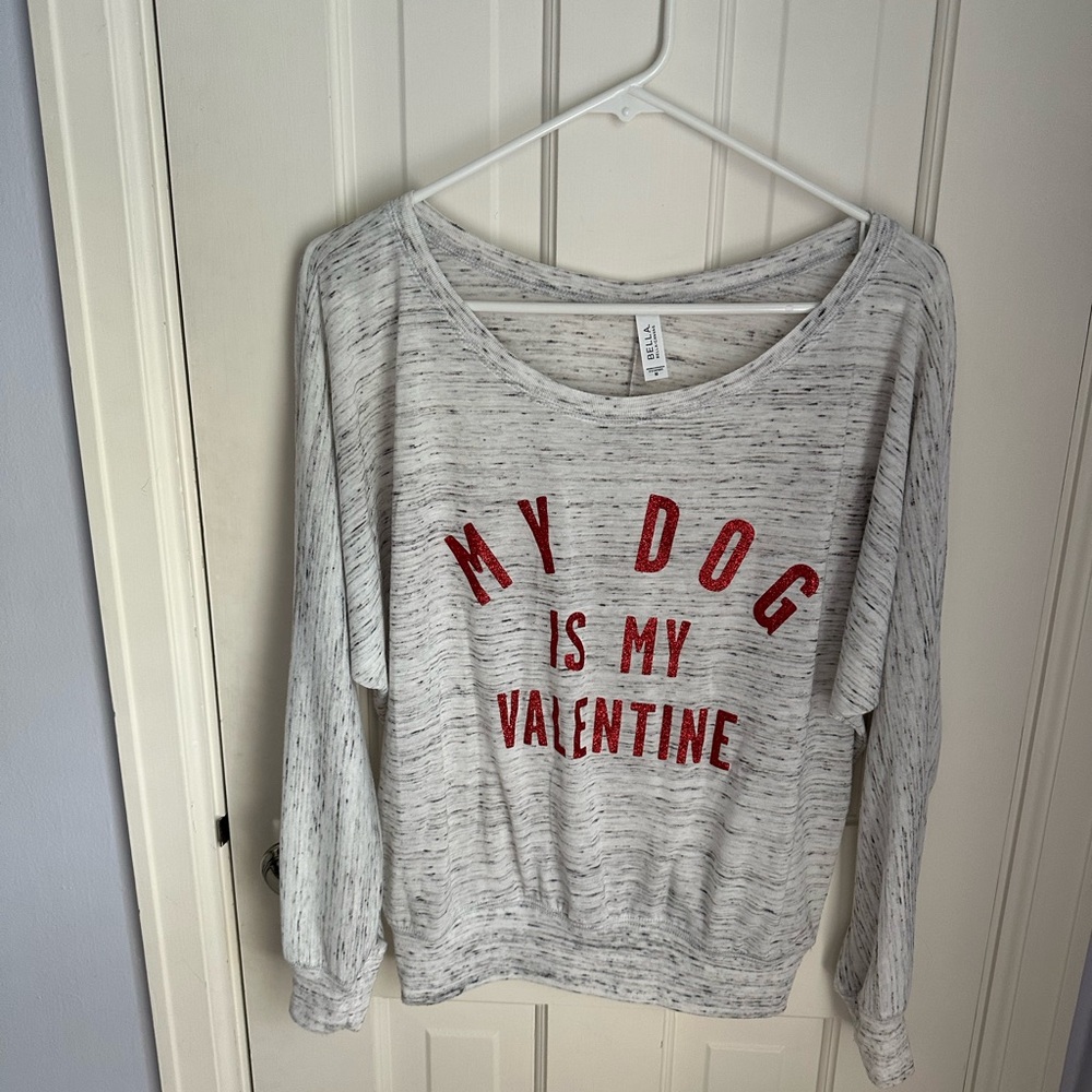 Bella Canvas Gray Top My Dog is My Valentine